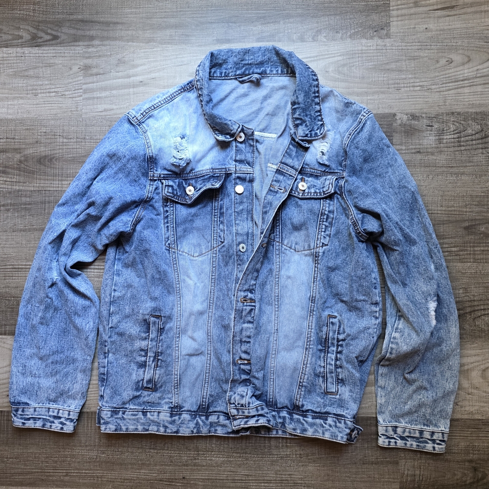 Men's Distressed Blue Denim Jacket